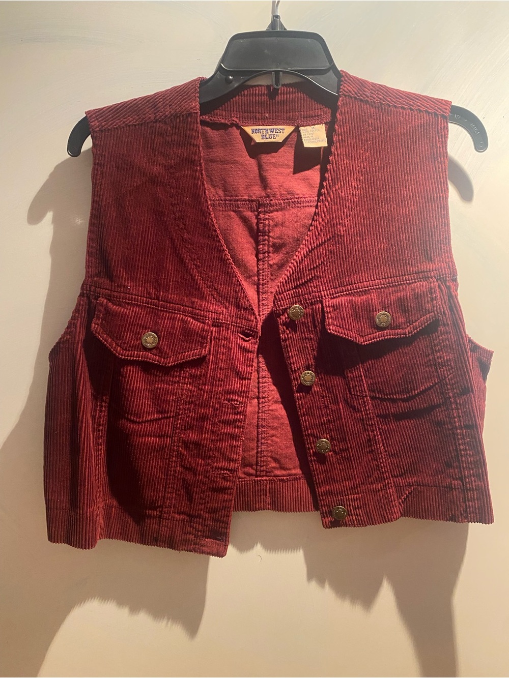 Northwest Blue Burgundy Corduroy Vest